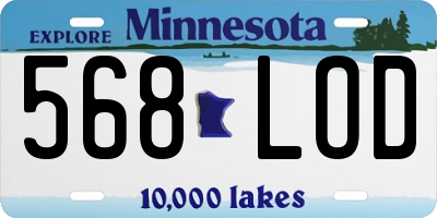 MN license plate 568LOD