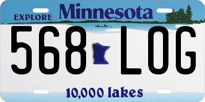 MN license plate 568LOG