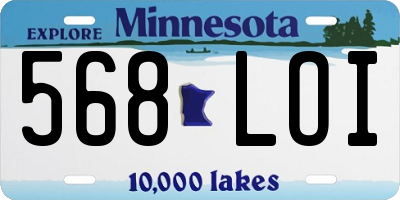 MN license plate 568LOI