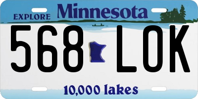 MN license plate 568LOK