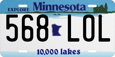 MN license plate 568LOL