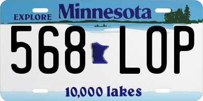 MN license plate 568LOP