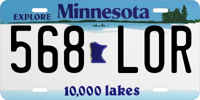 MN license plate 568LOR
