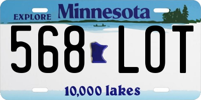 MN license plate 568LOT