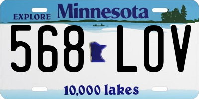 MN license plate 568LOV