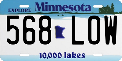 MN license plate 568LOW