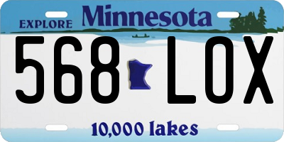 MN license plate 568LOX