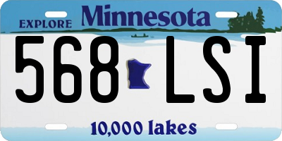 MN license plate 568LSI