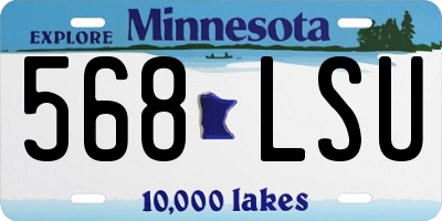 MN license plate 568LSU