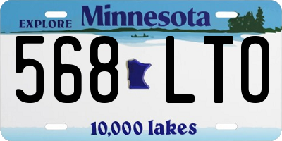 MN license plate 568LTO