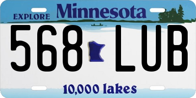 MN license plate 568LUB