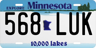MN license plate 568LUK