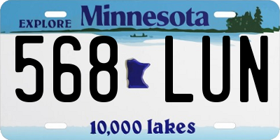 MN license plate 568LUN