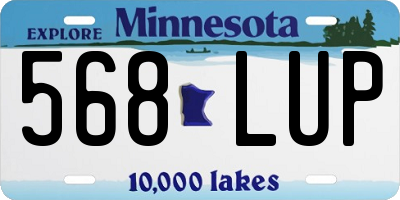 MN license plate 568LUP