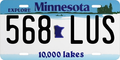 MN license plate 568LUS