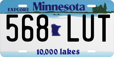 MN license plate 568LUT