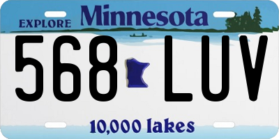 MN license plate 568LUV