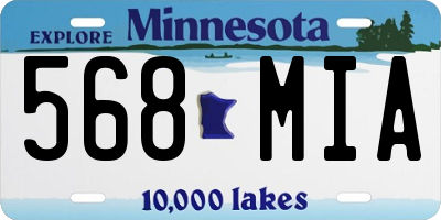 MN license plate 568MIA