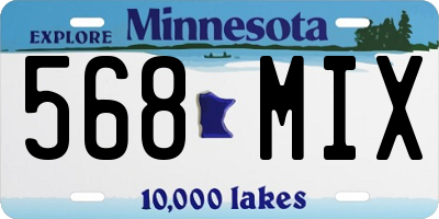 MN license plate 568MIX