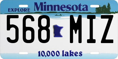 MN license plate 568MIZ