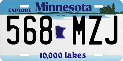 MN license plate 568MZJ