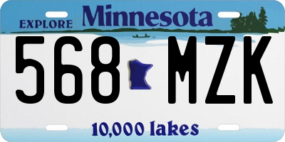 MN license plate 568MZK