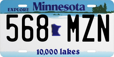 MN license plate 568MZN
