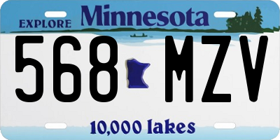 MN license plate 568MZV