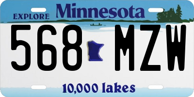 MN license plate 568MZW