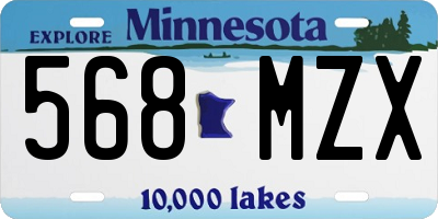 MN license plate 568MZX