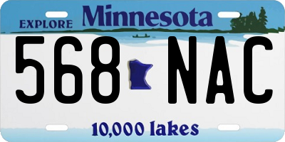 MN license plate 568NAC