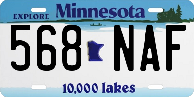 MN license plate 568NAF