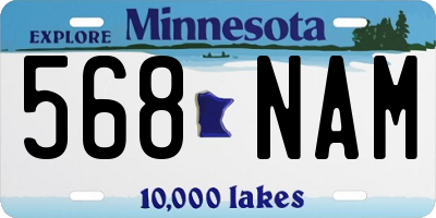 MN license plate 568NAM