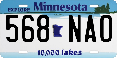 MN license plate 568NAO