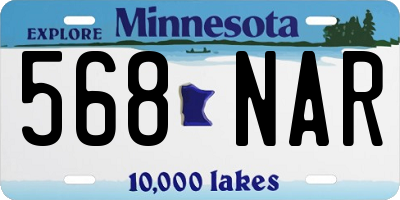 MN license plate 568NAR