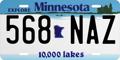 MN license plate 568NAZ