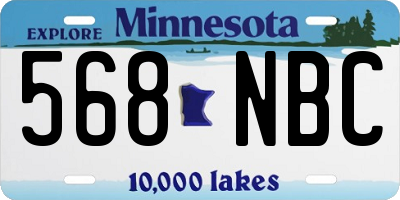 MN license plate 568NBC