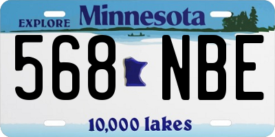 MN license plate 568NBE