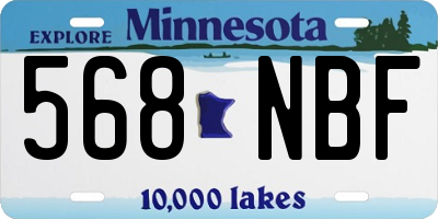 MN license plate 568NBF