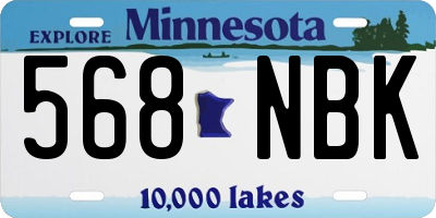 MN license plate 568NBK