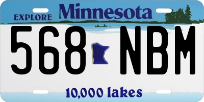 MN license plate 568NBM