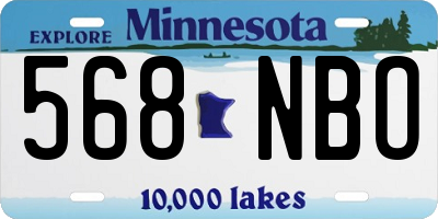 MN license plate 568NBO
