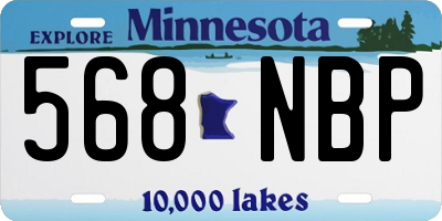 MN license plate 568NBP