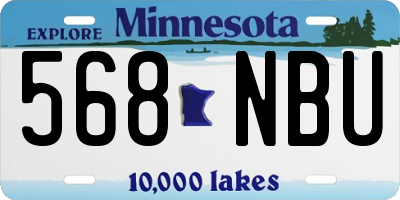 MN license plate 568NBU