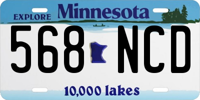 MN license plate 568NCD