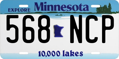 MN license plate 568NCP