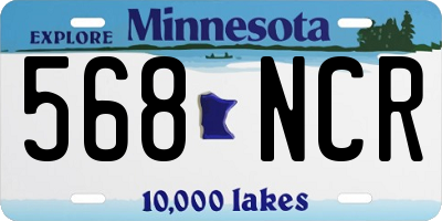 MN license plate 568NCR