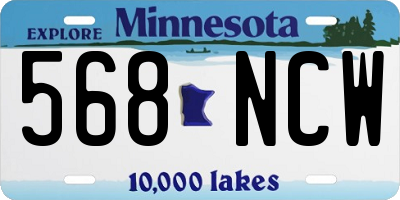 MN license plate 568NCW