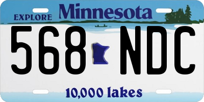 MN license plate 568NDC