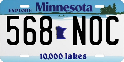 MN license plate 568NOC